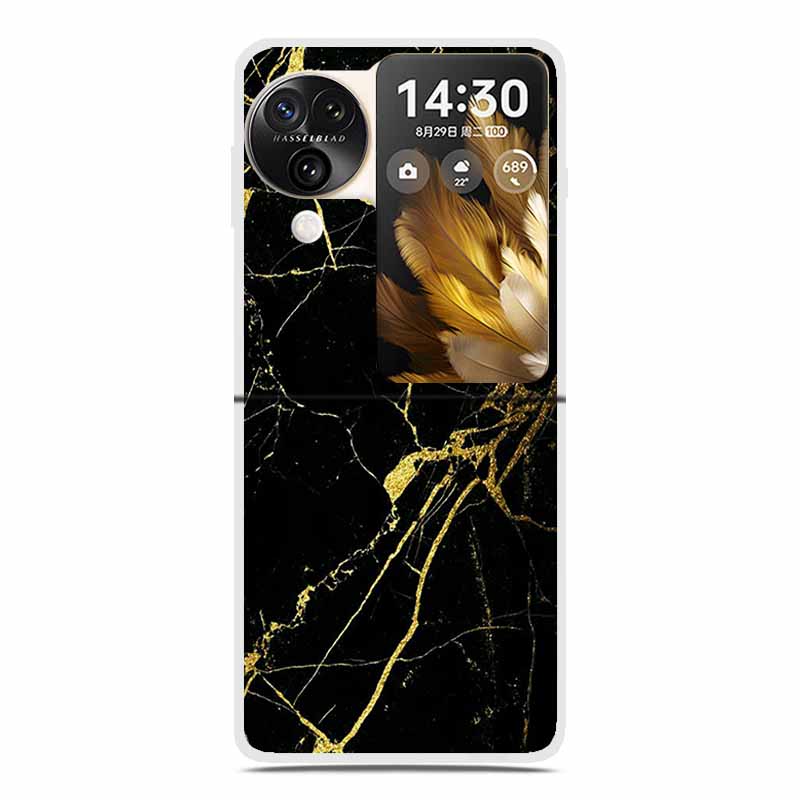 For Oppo Find N3 Flip 5G Cases Clear 6.8" Marble Hard TPU Back Cover For Oppo Find N 3 Flip Phone Cases Coque Fundas Bumper Etui