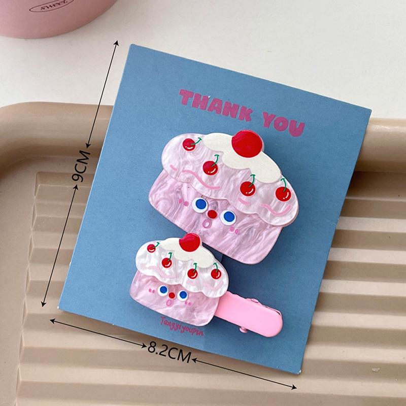 2 шт./набор акриловых ложек, вилок, заколок для торта, креативных милых заколок для волос в виде утконоса, заколок для челки