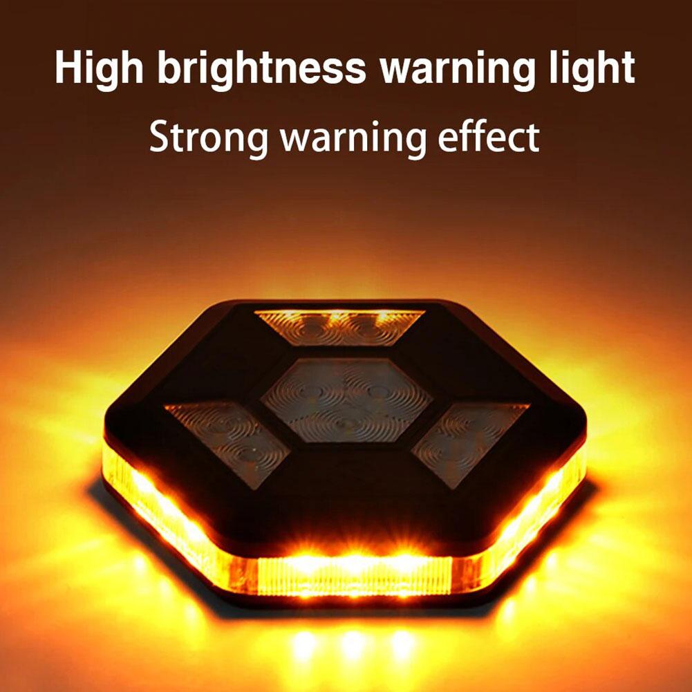 360 Degree Rotating LED Magnetic Warning Light Flashing Rechargeable Yellow White Traffic Safety Flash Car Safety Signal Light