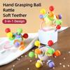 Silicone Hand Grip Ball Rotating Rattle Manhattan Round Ball Rattle Sound Toy  Newborn Gift