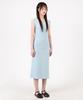 Catharsis Waffle Tank Tab Backless Long Dress Light Blue One Size