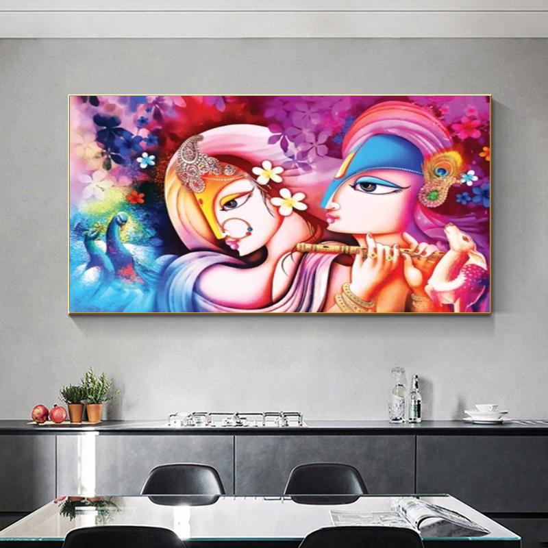 Лорд Радха Кришна постеры и принты Abatract холст картина настенное искусство для гостиной современный домашний декор религия Куадрос
