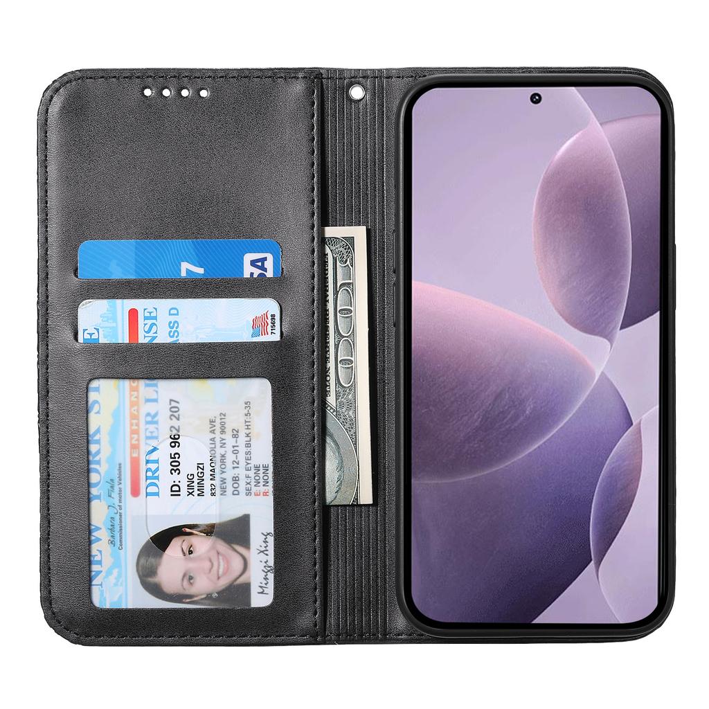Для Oppo Reno15 5G (Глобальный) / Reno15c 5G (Китай) Чехол-портмоне из искусственной кожи с текстурой телячьей кожи и ремешком на запястье.