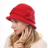 Women's Knitted Women's Rabbit Proof Wool Pot Hat Autumn Winter Thickened Warm Keeping Mother's Hat Flower