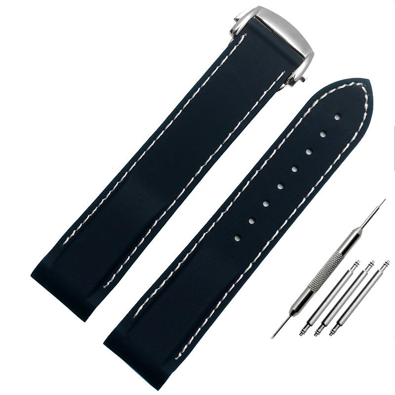 Классический ремешок для часов с резиновым силиконовым интерфейсом Arc 20 мм 22 мм подходит для часов Omega Seamaster GMT Diver 300 Speedmaster Seiko Hamilton