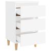 Nightstand with Solid Wood Legs White 40 x 35 x 69 cm