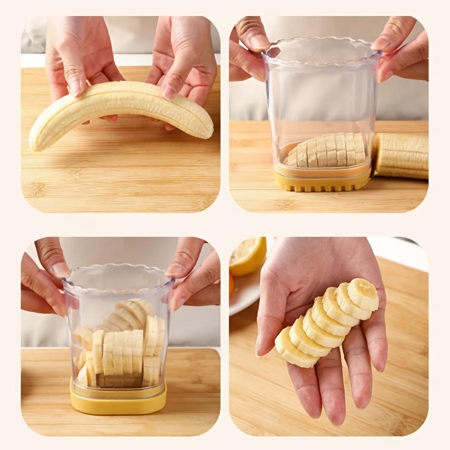 1 шт. Слайсер для фруктов из нержавеющей стали, Многофункциональный слайсер для клубники и овощерезка с ручным толкателем, Прямоугольное лезвие, Контейнер в комплекте