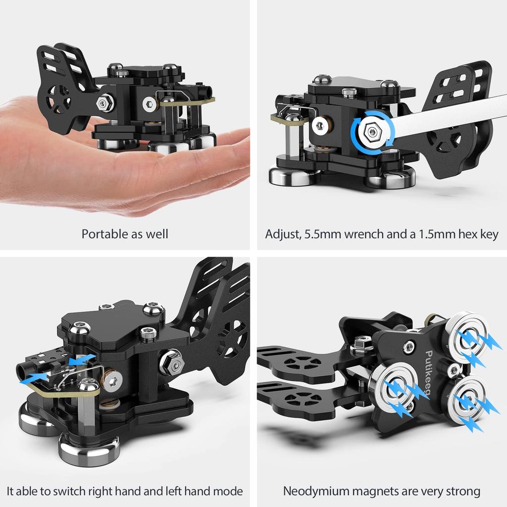 PUTIKEEG Ham Radio Key Morse Code Practice Machine Radio HAM Transmit Telegraph Double Paddle Morse Code Key Aluminum Body 3 Neodymium Magnet Base For