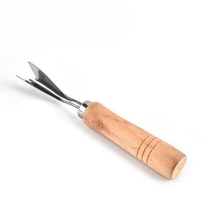 1 шт. Вилка для ананаса из нержавеющей стали, V-образный нож для чистки ананаса, специальная лопатка-очиститель для ананаса, нож для удаления глазков ананаса с деревянной ручкой