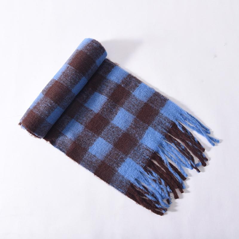 Autumn And Winter Thickened Scarf Double-Sided Versatile Scarf Women'S Plaid Square Scarf Shawl Women'S Scarf