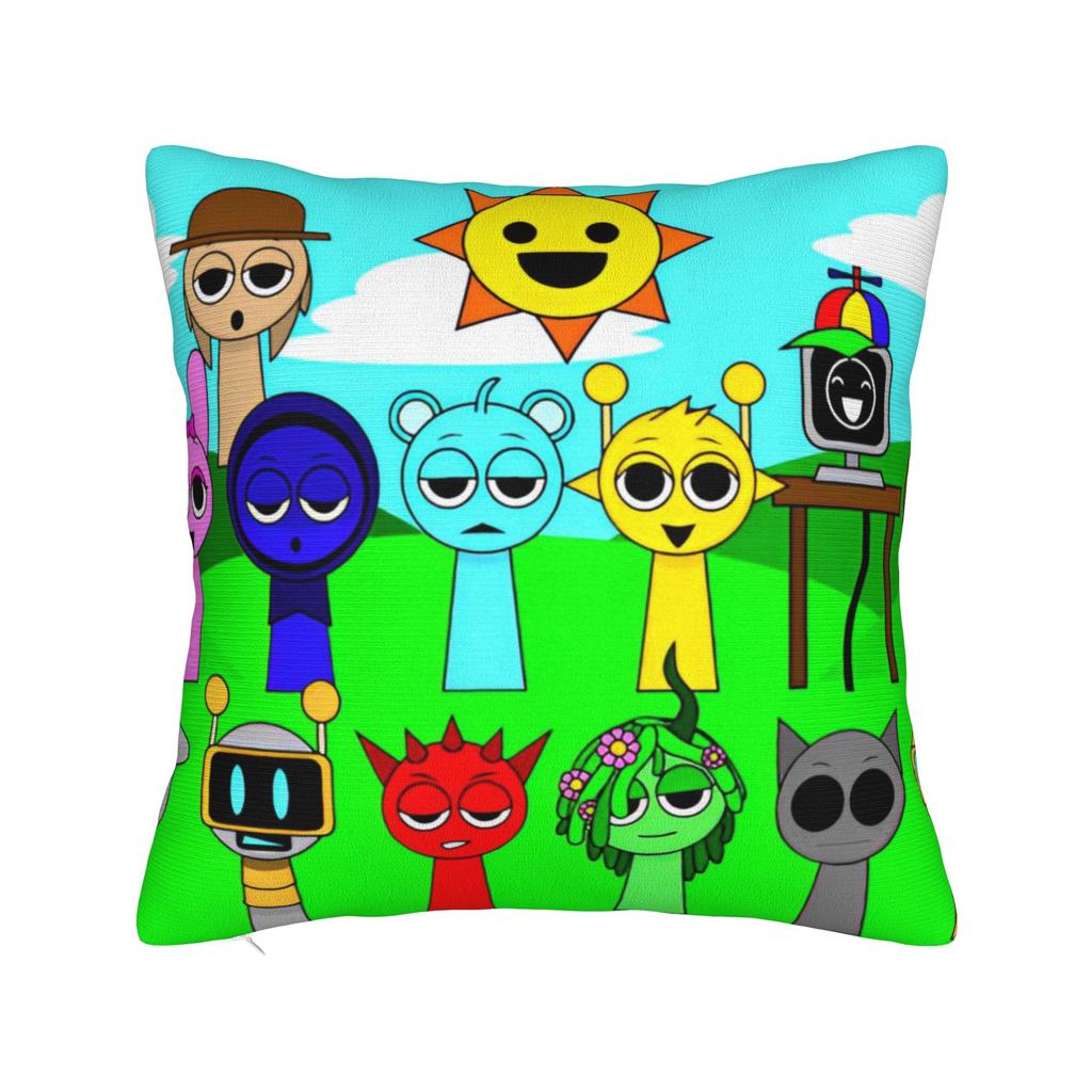 Sprunki Characters Game Pillowcase Polyester Cushion Cover Gift  Throw Pillow Case Cover Seater Zippered 40X40cm