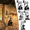Unique Halloween Witch Shadow Pendant Vintage Metal Witch Cauldron Silhouette Statue