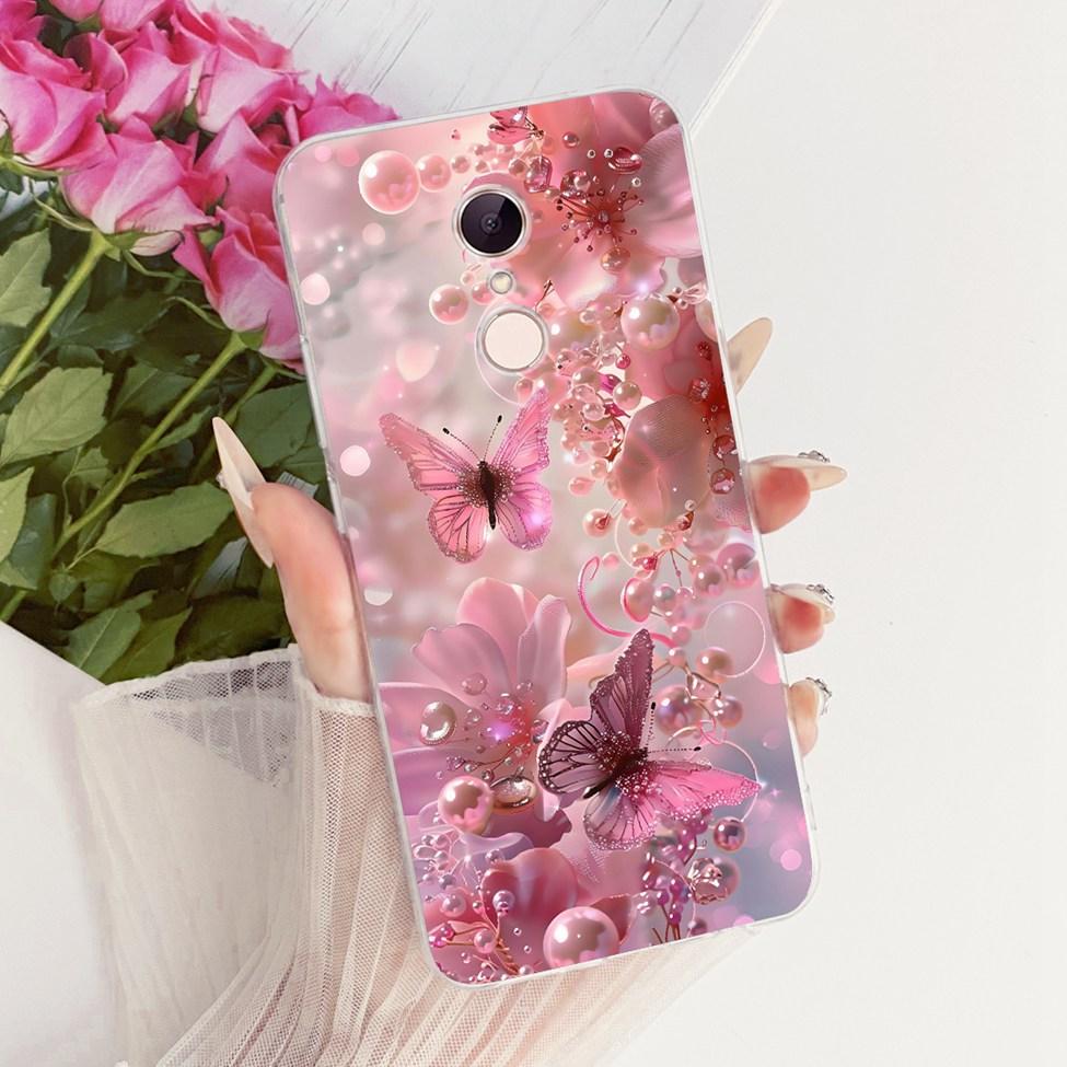 For Redmi 5 Case Cover Transparent Cute Cat Fashion Butterfly Funny Painted Casing MDG1 MDI1