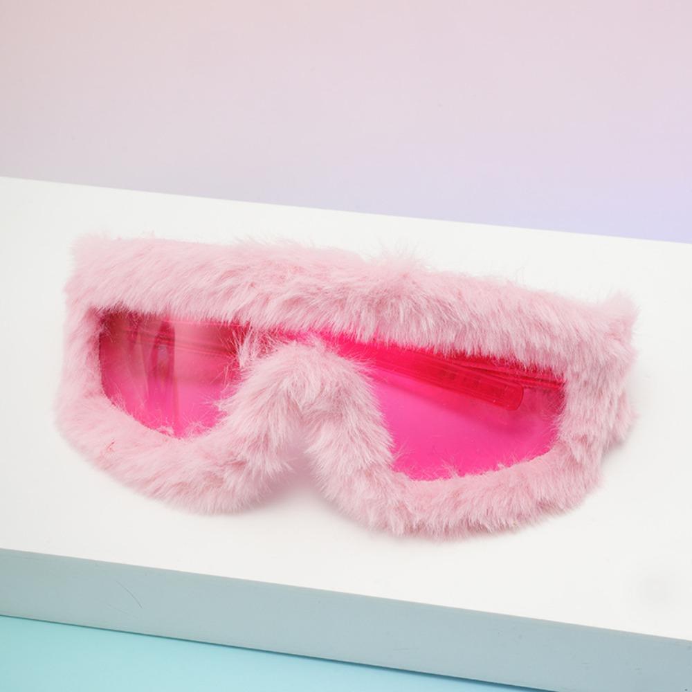 Солнцезащитные очки Y2K в стиле ретро, зимние солнцезащитные очки из пушистого бархата, мягкие, UV400, панк-солнцезащитные очки, зимние, для рождественской, хэллоуинской вечеринки