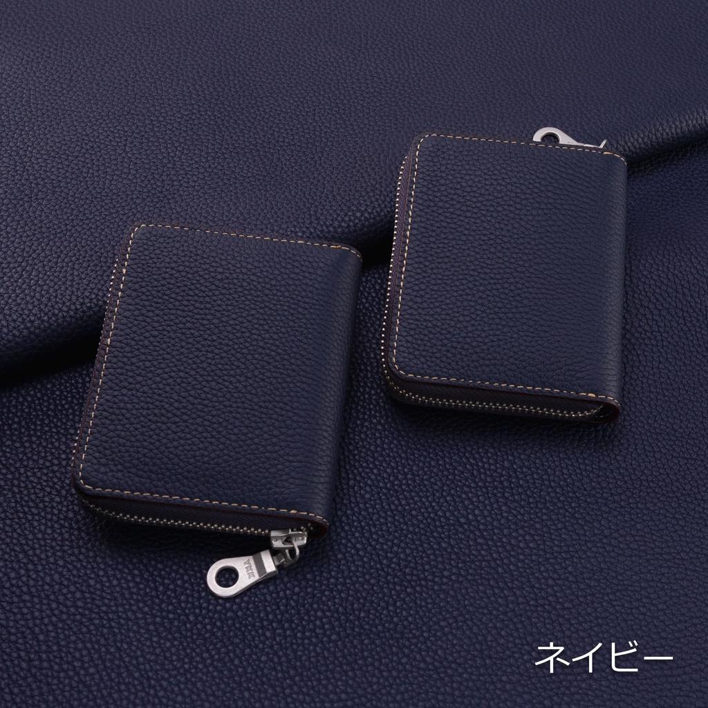 COGURE YKK Компактный мини-кошелек из натуральной кожи с круглым отделением для монет, карт и коробкой в комплекте для мужчин и женщин, на молнии, кошелек, слоты, (COPZ-CP, Темно-синий)