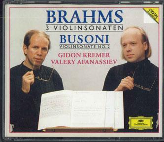 CD BRAHMS BUSONI GIDON KREMER VALER - 3 Violinsonaten Violinsonate No 2 F60G202656 DEUTSCHE GRAMMO 1988 Europe Classical Used