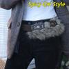 PU Leather Furry Waistband Spicy Girl Style Plush Belt Simple Y2K Waistband  Dress Decoration