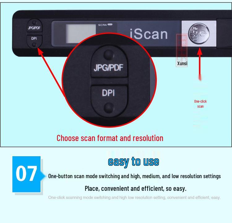 Portable A4 Document Scanner iScan 900DPI OS2258B