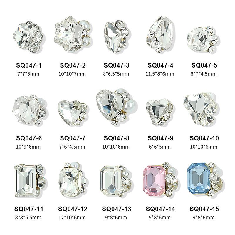 10 шт./лот Шармы для ногтей Ювелирные изделия Роскошные детали для ногтей Драгоценные камни Камни Аксессуары для украшения ногтей