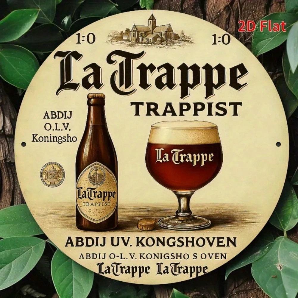 Винтажная металлическая вывеска Trappist Beer Круглая железная настенная живопись
