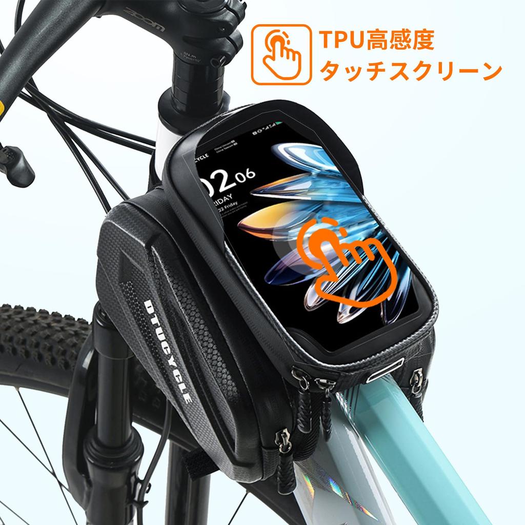 YEEFAIRY Bicycle Road Smartphone Top Tube Frame Waterproof EVA Phone Saddle Compatible with and Under TPU Suitable for Cross Bikes Bag, Bike, Holder,