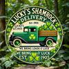 Деревянная винтажная деревянная табличка Lucky'S Shamrock Delivery - высококачественная круглая табличка в виде венка, подходит для двери, стены, дома, комнаты, фермы, улицы, магазина