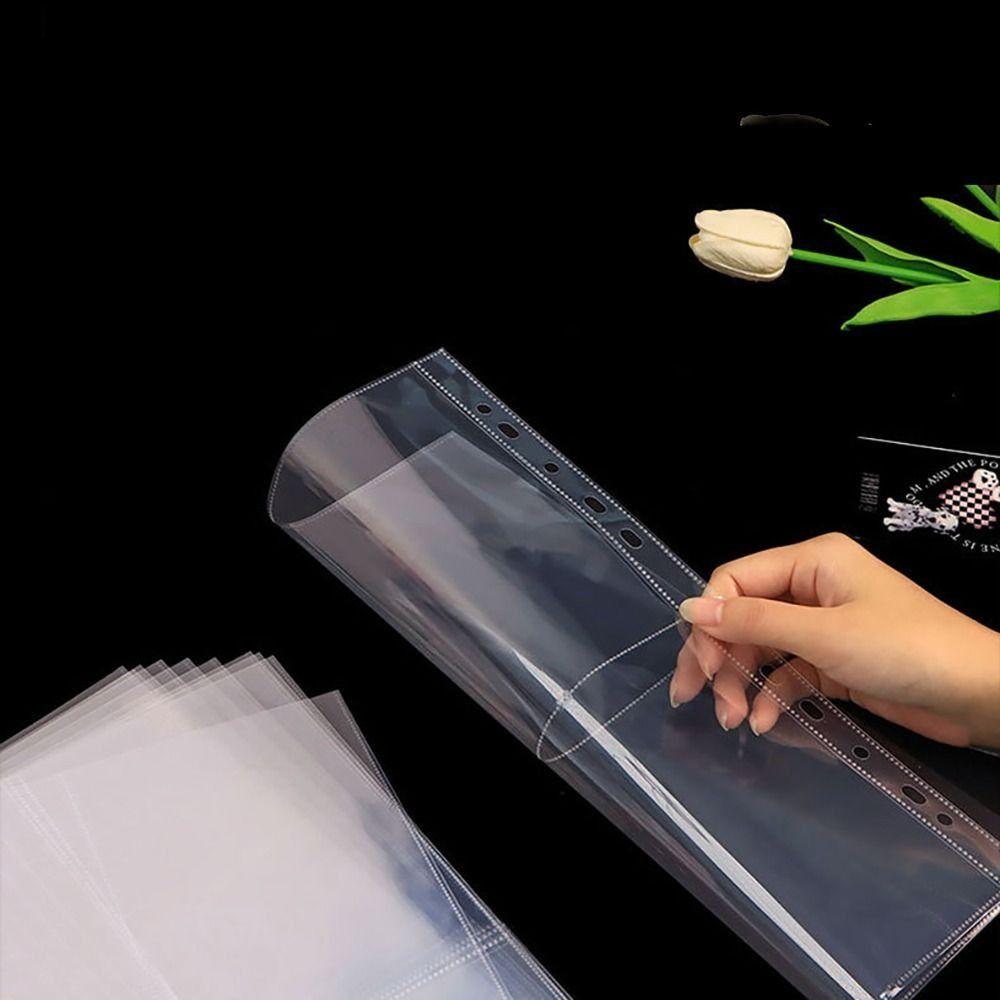Binder Refill Clear Photo Album Pages A4 11-Hole Card Pages Multi-Pockets Inner Page
