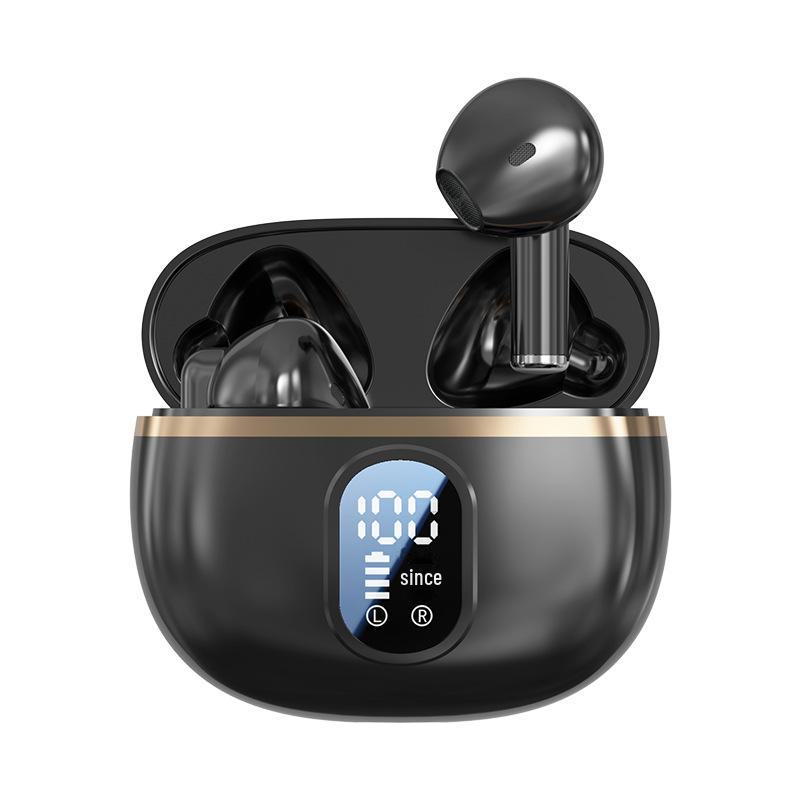 Wireless Semi-In-Ear Bluetooth Headset with Digital Display - Universal for Apple & Android, Perfect for Running & Sports.