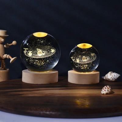 6 см 3D хрустальный шар хрустальная планета ночник лазерная гравировка солнечная система глобус астрономия подарок на день рождения украшение для домашнего стола