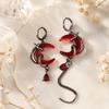 Tassel Chain Rhinestone Moon Earrings Gothic Style Women Dangle Earrings  Hip-Pop Style