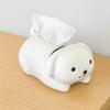 Anti Drop Little Dog Tissue Storage Box Figure Model Little White Dog Model Toy  Birthday Gift