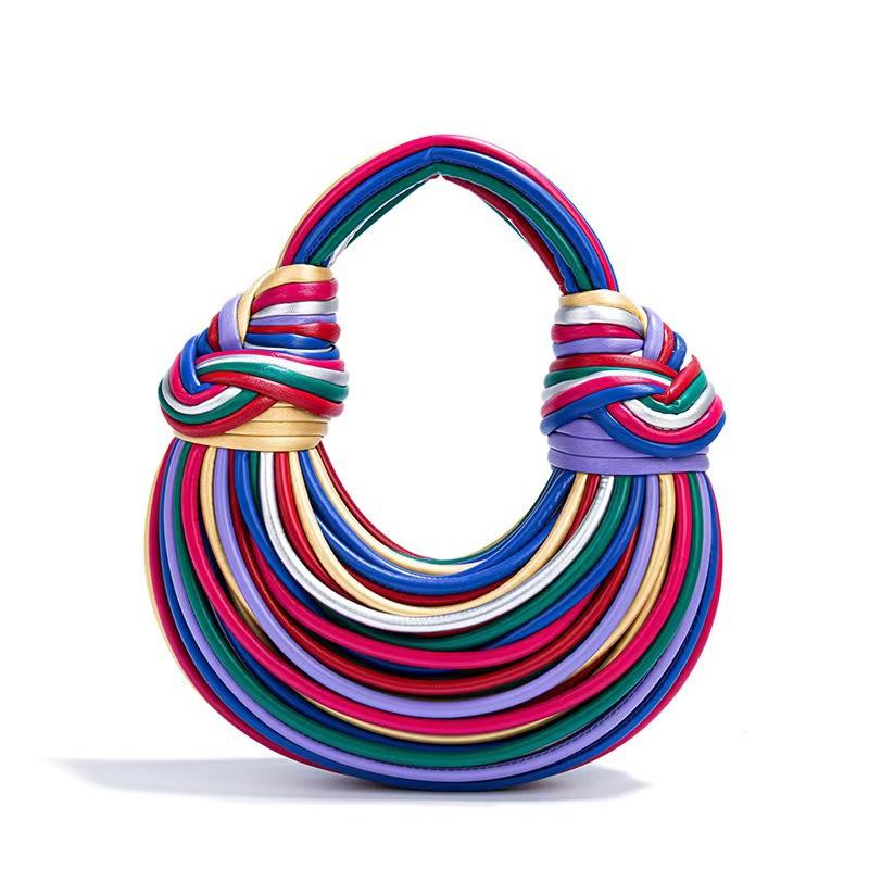 Плетеная сумка через плечо для женщин, маленькая сумка-клатч из искусственной кожи, женская сумка-сумка с ручкой сверху в виде лапши, сумка-тоут для выпускного вечера