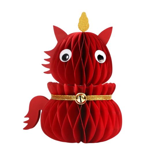 Фигурка лошади на китайский Новый год, выдвижная сотовая, зодиакальная лошадь, украшение, 3D складная бумажная лошадь, настольное украшение для Праздника весны, домашний декор