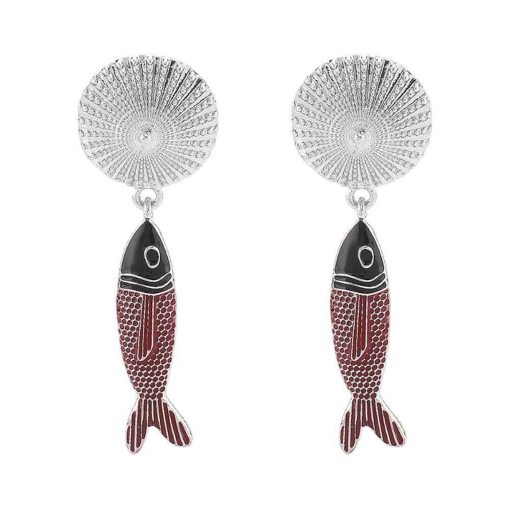 Korean Style Bohemian Dangle Earring Metal Animals Earrings Retro Fish Pendant Earrings  Beach