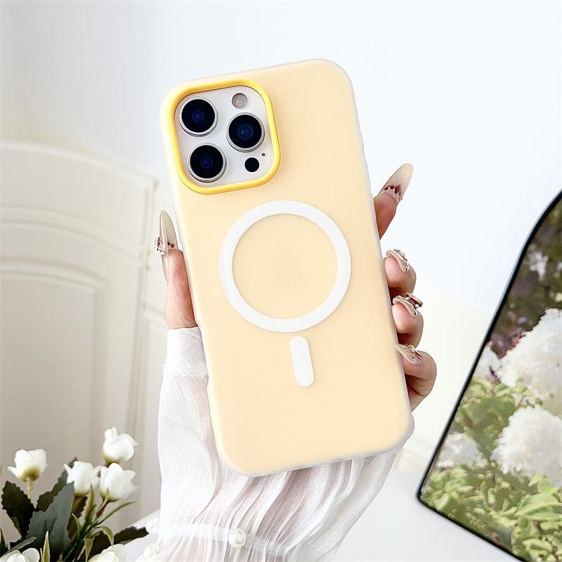 Дофаминовый желеобразный чехол с магнитной присоской, подходит для Apple 16 Promax, макарон, два в одном, чехол для мобильного телефона iPhone 16 с функцией распознавания кожи