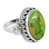 Green Copper Turquoise Gemstone Ring 925 Sterling Silver Handmade Jewelry Solid Ring For Women Gift For Special Occasions - 5.65 Gm Approx.