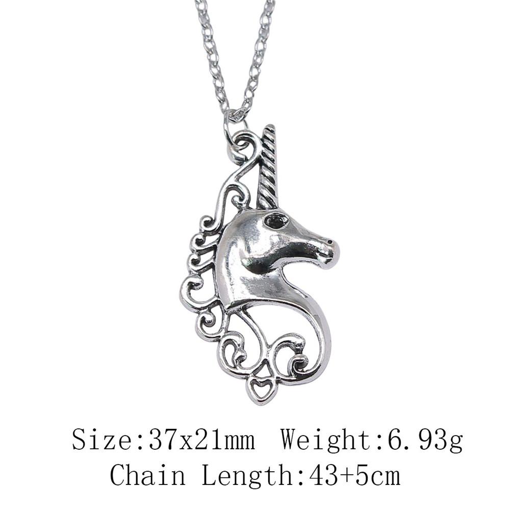 Подарки для женщин винтажное ожерелье лошадь единорог ожерелье на шею 43 см цепи предметы мужское ожерелье
