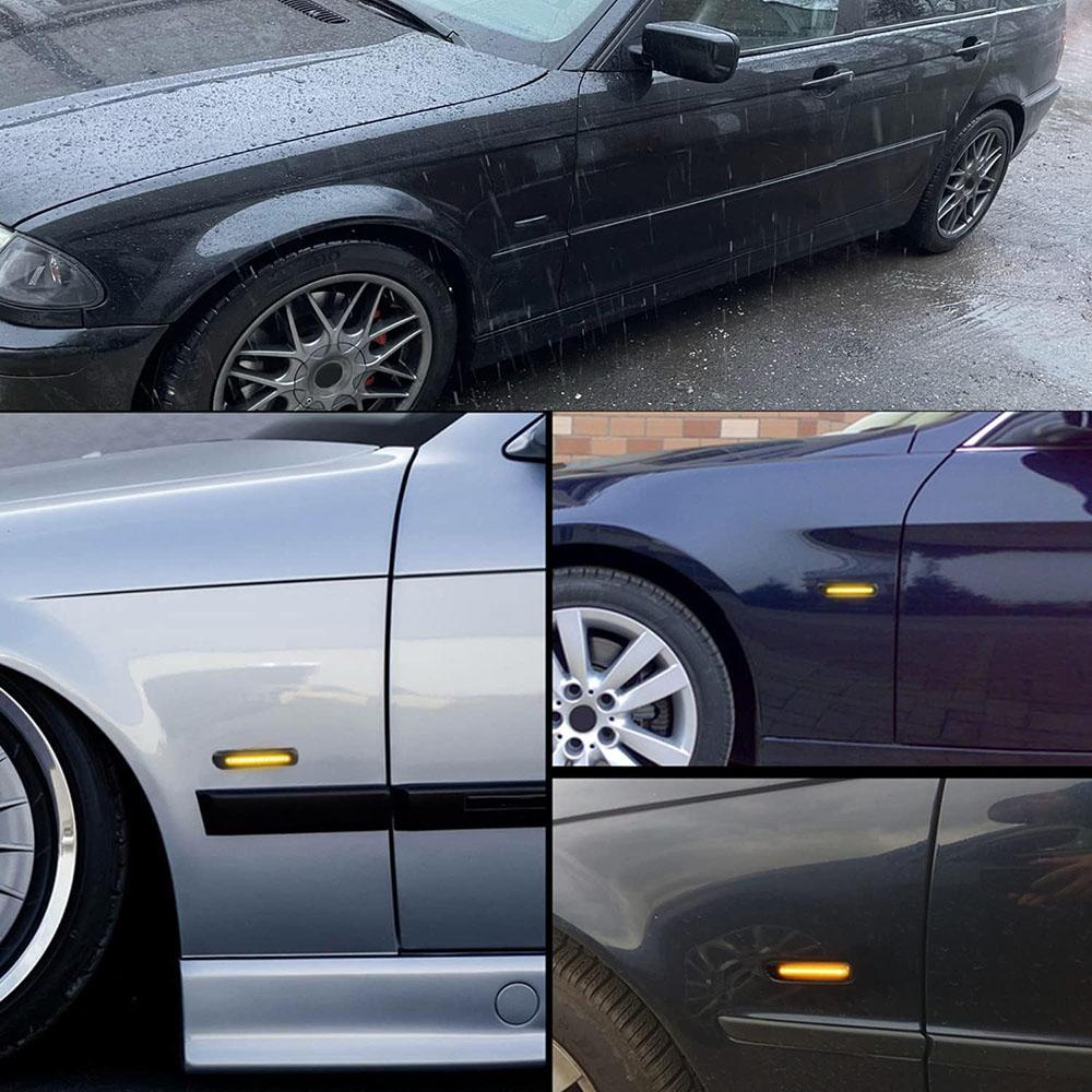 2Pcs Smoked LED Side Marker Lights For 99-03 BMW 3 Series E46 Coupe Convertible