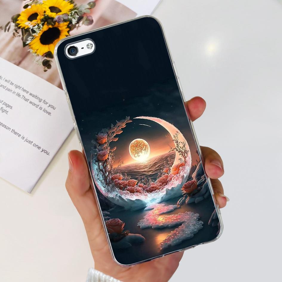 For iPhone 5 5S Case Fashion Astronaut Art Painted Shockproof Soft Cover For iPhone SE 2016 2020 SE2 TPU Funda on iPhone5 Bumper