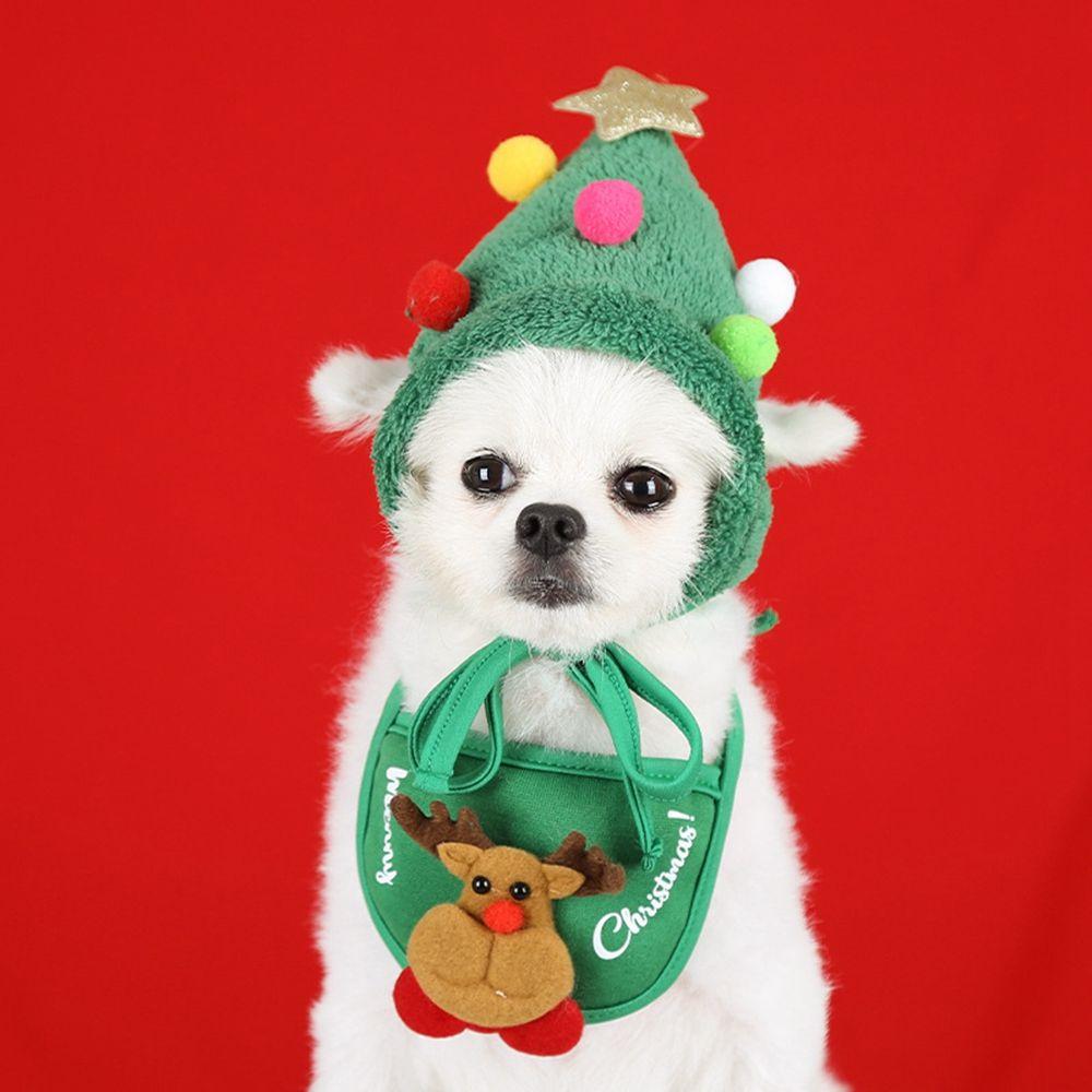 Bibs Supplies Decoration Pet Christmas Hat Bandana Santa Hat Pet Clothing Pet Triangle Scarf