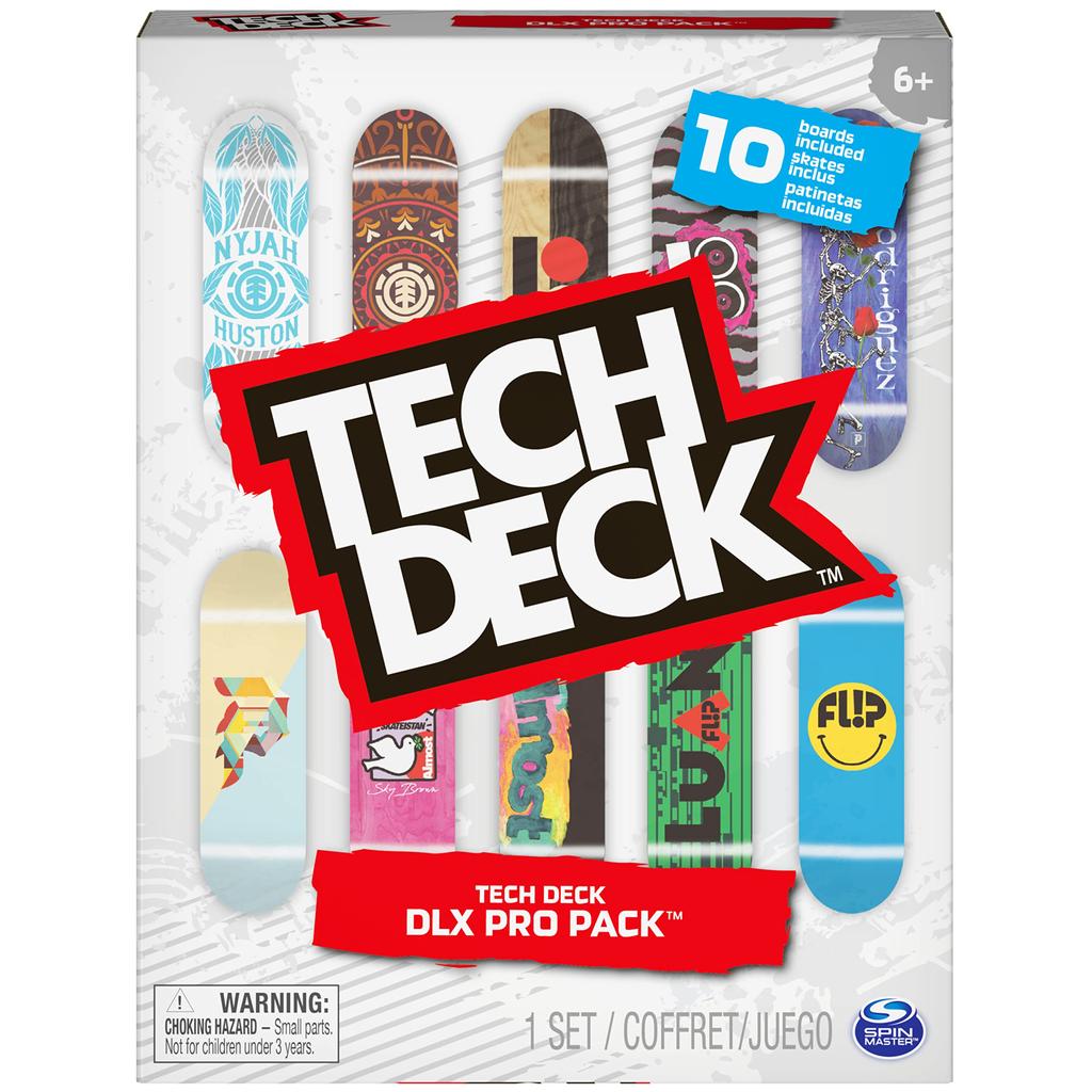 Tech Deck DLX Pro 10-Pack Collectible Fingerboards for Skateboard Enthusiasts, Ages 6+
