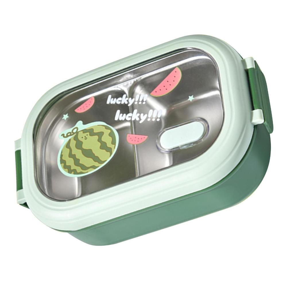 2 Compartments Lunch Storage Container Stainless Steel Food Container Thermal Lunch Box  For Travel