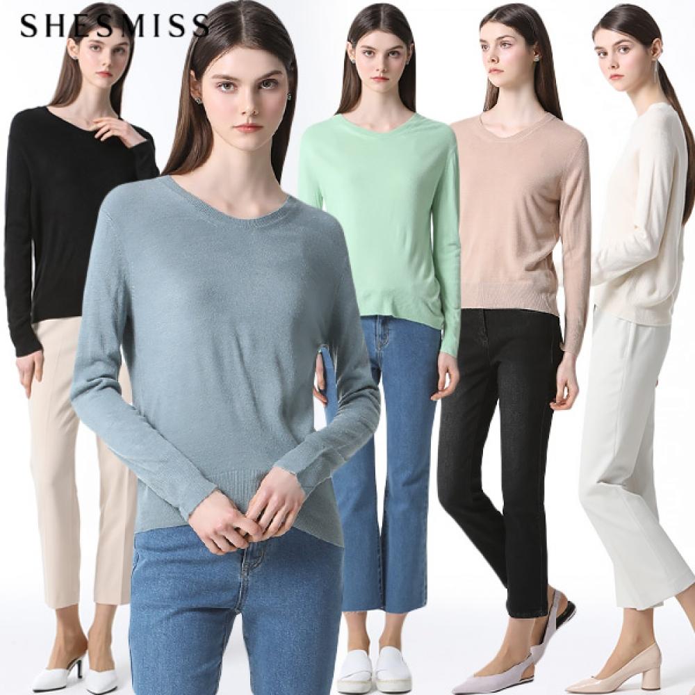 She S miSS Твердый V-образный вырез Трикотаж