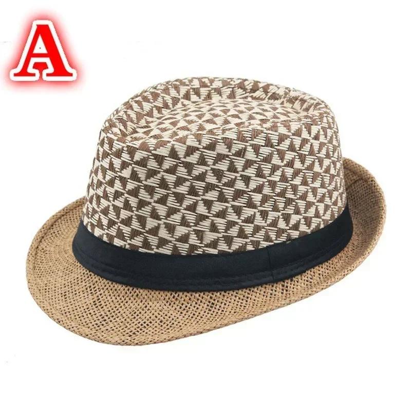 Men's Fashion Convise Summer Jazz Cap Beach Straw Caps Handsome Hats Sun Hat Men Fashion Accessories Creative Gifts Head Decor