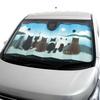 Character Felissimo Cat Club FN Seaside Cat Suction Cup Sunshade, 2, 130x60cm, Blue, Mount, Foldable, 7590-01BL