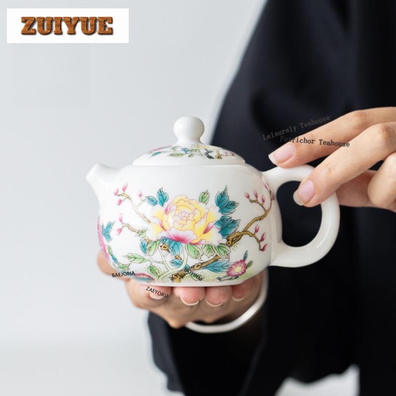 Underglaze Colour Peony Xishi Teapot Tea Set Complete Set Antique Tea Ceremony Set Teapot And Tea Cup Set Teaware Decoration