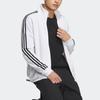 adidas Куртка мужская с вышитым логотипом в полоску и цветными блоками, воротником-стойкой, белая IA9448
