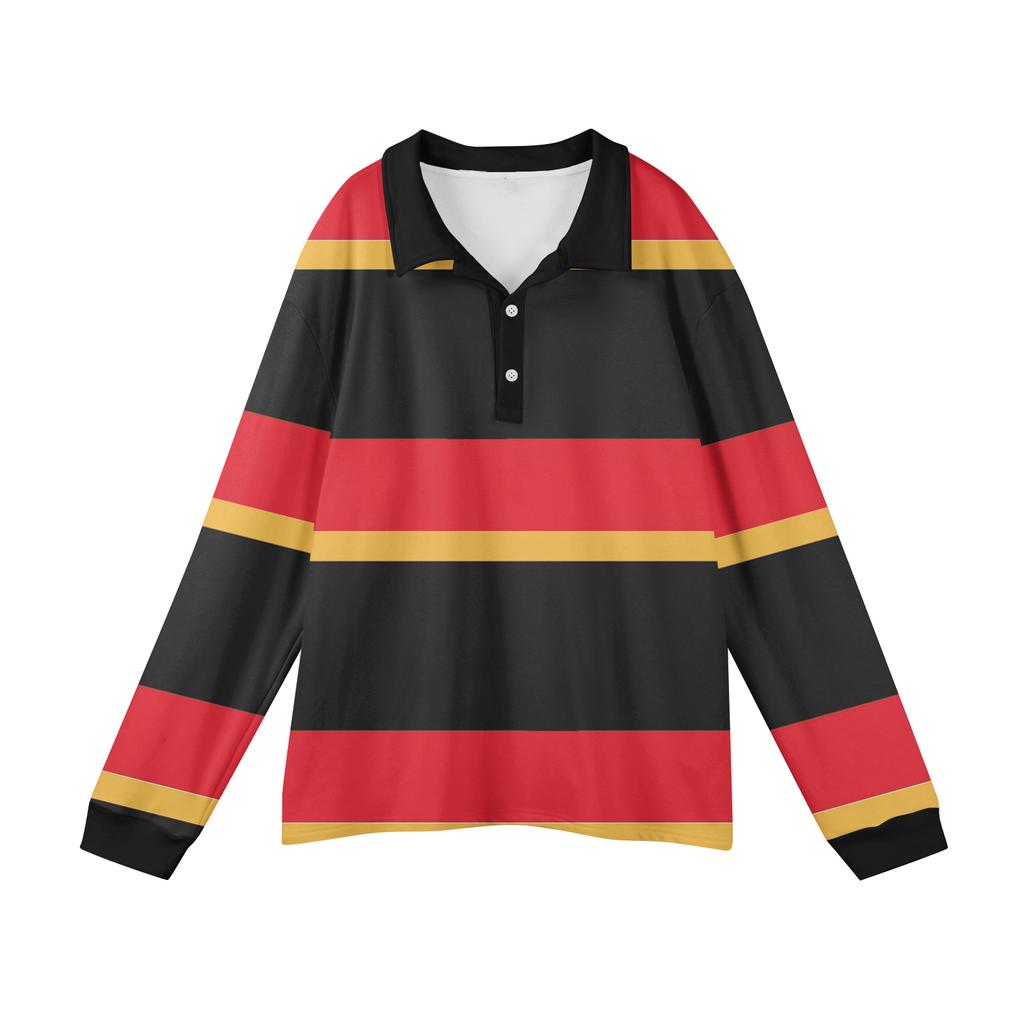 Мужские повседневные топы с длинными рукавами на пуговицах с полосатым принтом