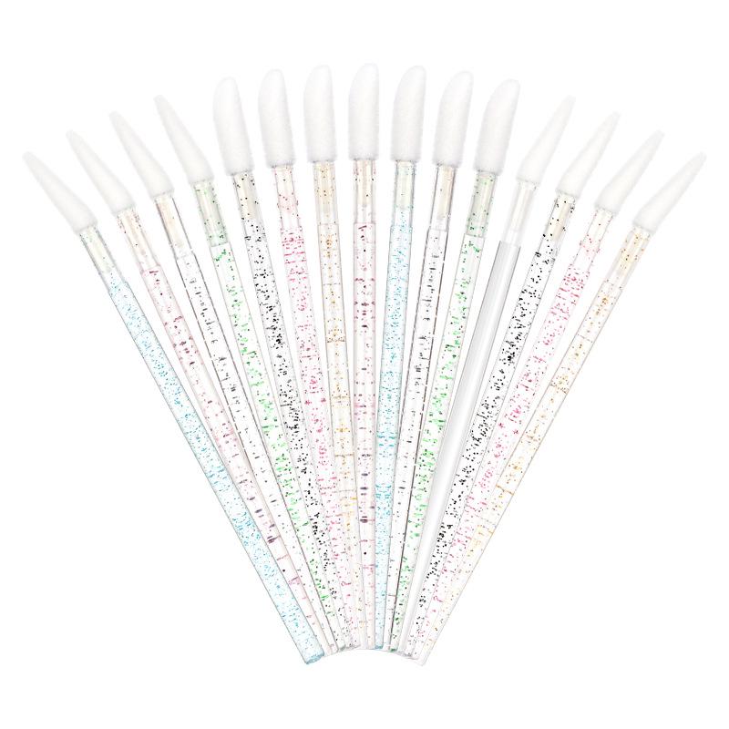 50 шт. Нейлоновая кисть для губ, инструменты для макияжа с хрустальной ручкой