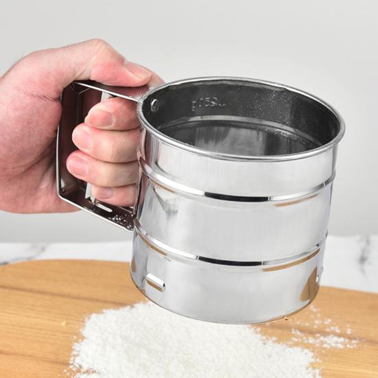 Ручное сито для муки из нержавеющей стали, простое в использовании, быстрое, удобное, антикоррозийное, креативное сито для муки для выпечки